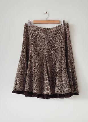Легкая миди юбка с леопардовым принтом, h&amp;m.