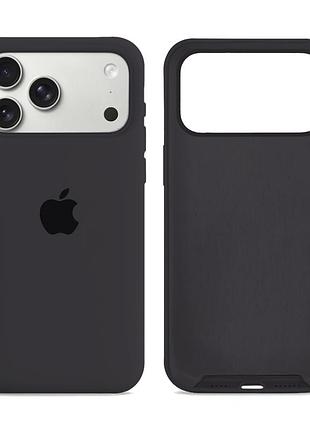 Чехол silicone case full size с микрофиброй для iphone 17 pro 15.dark grey защита от повреждений