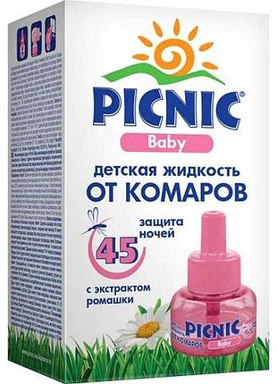 Жидкость от комаров 30 мл (45 ночей) picnic baby тм picnic