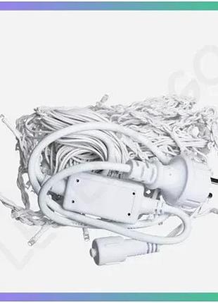 Світлодіодна вулична гірлянда бахрома 6 м 105 led білий провід для новорічного оформлення та декоруван sku_luggi6мww