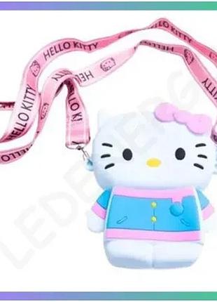 Дитяча силіконова сумочка hello kitty 13х10х3 см з регульованим ремінцем для дівчинки рожевий гаманець sku_luggihp-55-1bl