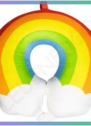 Дорожная подушка для шеи rainbow u-образная красная с эффектом памяти для комфортных поездок sku_luggihp-56-13r