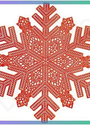 Килимок для сервірування столу snowflake 38 см червоне золото пвх плейсмат для новорічного декору sku_luggihp-36327-14