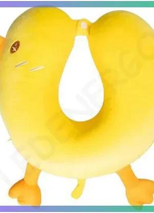 Подушка для шеи duck u-подобная желтая ортопедическая с эффектом памяти для путешествий sku_luggihp-56-4y