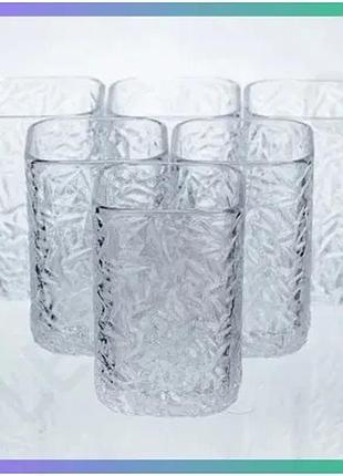 Набор стеклянных стаканов matrix glass 6 штук 195 мл квадратные для напитков оформления стола sku_luggihp-17-42