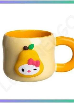 Порцеляновая чашка с магнитом sanrio 400 мл подарочная кружка для детей бежевый оригинальный дизайн sku_luggifm-37a