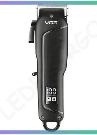 Машинка для стрижки vgr v-683 профессиональная с насадками 3 6 9 12 мм аккумуляторная с led-дисплеем sku_luggihp-v-683