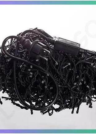 Світлодіодна гірлянда бахрома вулична 36 м 600 led біле світло чорний провід для новорічного оформленн sku_luggi36мbw