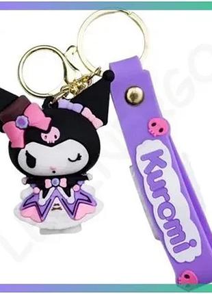 Брелок kuromi чорний силіконовий 4,5×6 см для ключів рюкзака сумки подарунок для підлітків та колекціо sku_luggihp-55-25b