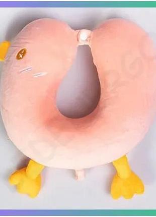 Ортопедическая подушка для шеи duck u-подобная розовая 30х30 см с эффектом памяти для путешествий sku_luggihp-56-4p