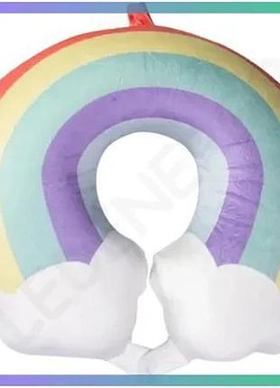 Ортопедическая подушка для шеи rainbow u-образная розовая с эффектом памяти для путешествий и отдыха sku_luggihp-56-13p