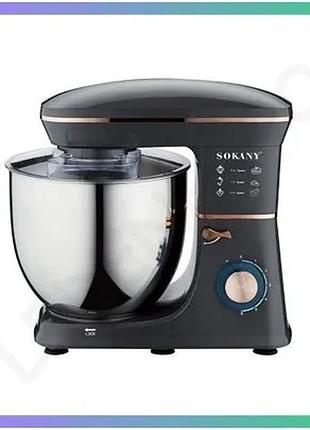 Планетарный миксер sokany sk-05001 1400 вт 11 л 6 скоростей для замешивания теста и взбивания кремов sku_luggisk-05001