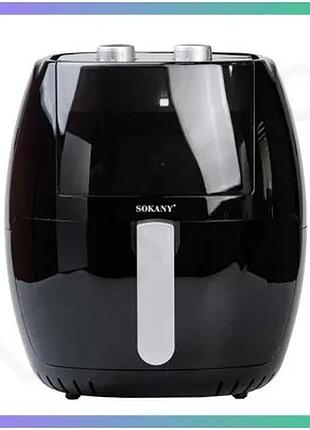Аэрогриль sokany sk-8013 8 литров 1800 вт черный для приготовления без масла мультипечь sku_luggisk8013