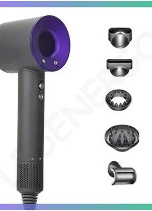 Фен-стайлер magic hair supersonic 5 в 1 1600 вт 5 насадок фиолетовый для укладки и сушки волос sku_luggiph770v
