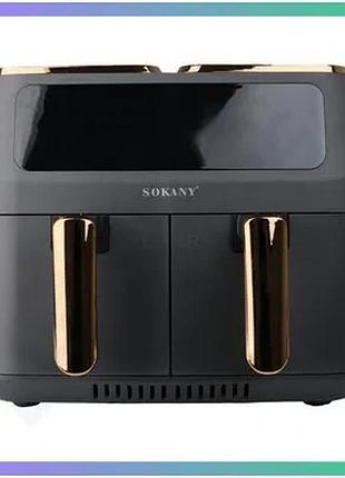 Аэрогриль-фритюрница sokany sk-zg-8030 8 л 2800 вт сенсорная для приготовления пищи без масла sku_luggiskzg8030g