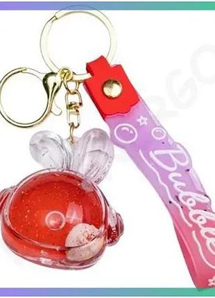 Брелок bubble 5х5,5 см красный для ключей и сумок с блестками для детей и подростков sku_luggihp-55-32r