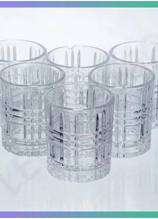 Набор рюмок для крепких напитков crystal shots 6 штук 75 мл прозрачные стеклянные чарки для алкоголя sku_luggihp-17-35