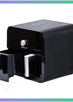 Аэрогриль sokany sk-10008 10 л 2400 вт с двумя зонами приготовления для здорового жарения sku_luggisk10008