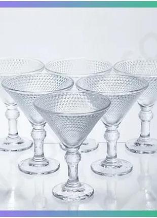Набір креманок martini glass 6 штук 215 мл конусні для подачі морозива мусів десертів фруктів sku_luggihp-17-56