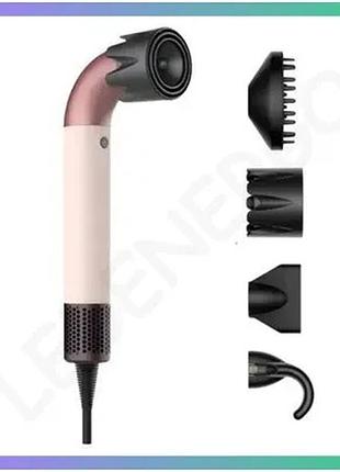 Фен-стайлер super hairdryer 1600 вт мультистайлер с холодным и горячим воздухом 4 насадки розовый sku_luggihp-3p
