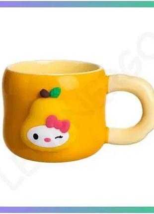 Порцеляновая чашка с магнитом sanrio 400 мл подарочная кружка для детей оранжевая прикольная чашка sku_luggifm-37b