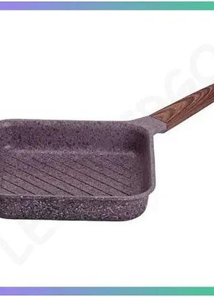 Сковорода-гриль квадратная 24 см 2,5 литра mgc purple антипригарное покрытие для готовки на кухне sku_luggihp-4-443m