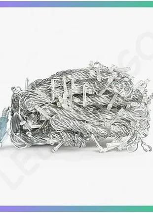 Світлодіодна гірлянда-штора 3х3 м 192 led білий провод для декорування інтер'єру та святкових заходів sku_luggizwm33192ledw