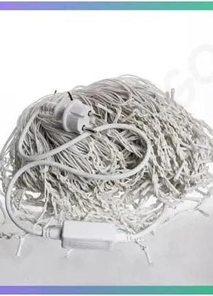 Світлодіодна гірлянда бахрома 36 м 600 led білий провід для святкового освітлення вулиці та інтер'єру sku_luggi36mww