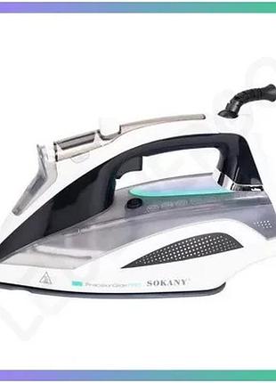 Паровая утюг sokany sk-11030 2400 вт с автоотключением для одежды металлокерамическая подошва sku_luggisk-11030