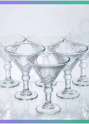 Набор креманок golden martini 6 штук 215 мл для десертов и мороженого конусные стеклянные креманки sku_luggihp-17-58