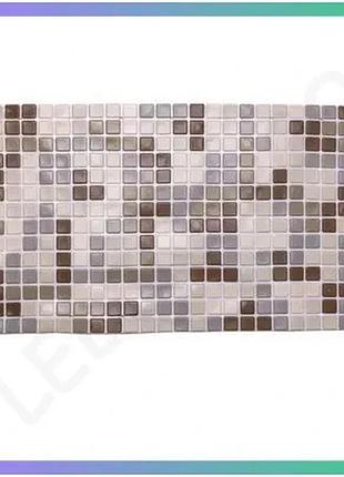 Антиковзкий килимок для ванни clean mosaic 65х35 см силіконовий коричневий з присосками для безпеки пі sku_luggihp-42-47br
