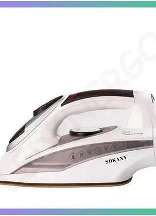 Праска sokany aj-2052 с керамической подошвой и самоочисткой 2400 вт для эффективного глаженья одежды sku_luggiaj2052