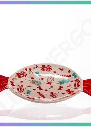 Новогодняя тарелка из фарфора merry christmas 15,5 см для десертов праздничная тарелка sku_luggicr-1-24
