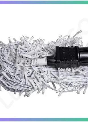 Світлодіодна гірлянда різдвяна фея 50м 500 led білий провід для вулиці та інтер'єру декор освітлення sku_luggicf500l50mwbl