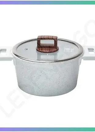 Кастрюля mgc алюминиевая с антипригарным покрытием 3 л белая для приготовления еды диаметр 20 см sku_luggihp-4-440