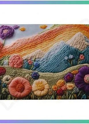 Діатомовий килимок з 3d-ефектом sunset meadow 58х38 см універсальний для ванної кухні та передпокою sku_luggihp-42-33