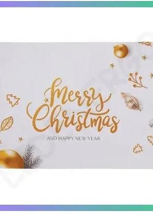 Килимок для сервірування столу merry christmas та happy new year 45x30 см пвх для новорічного оформлен sku_luggihp-36327-3