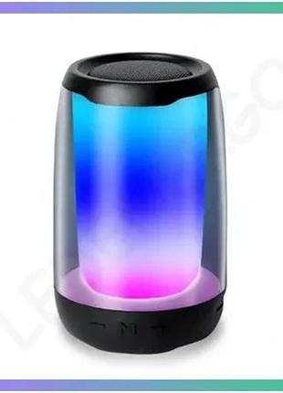 Портативная мини колонка pulse 4 mini черная с подсветкой bluetooth aux type-c 8 вт для музыки и звонк sku_luggi8893ab
