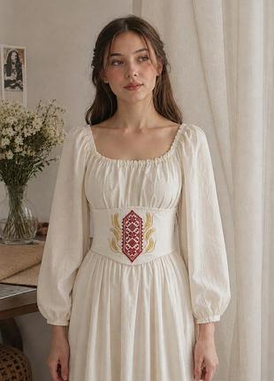 Корсет жіночий з вишивкою колоски_орнамент xs-xxl