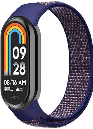 Ремешок nylon new для xiaomi mi band 8/9/10 navy blue