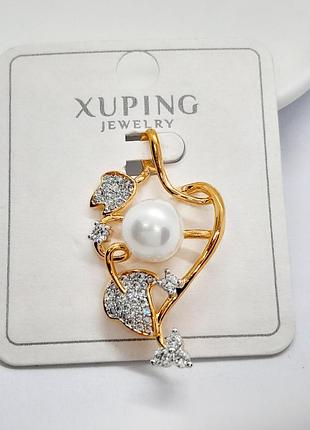 Кулон с жемчужиной медзолото xuping jewelry 18k. 4 см.