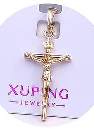 Хрестик з розпяттям медзолото xuping jewelry 18k. 3 см.