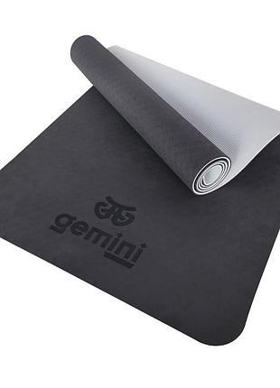 Килимок для фітнесу та йоги gemini sport tpe+tc 6мм ge-60022