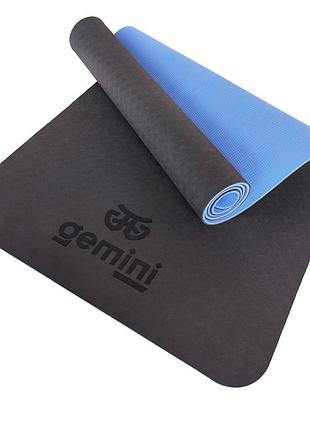 Килимок для фітнесу та йоги gemini sport tpe+tc 6мм ge-60011