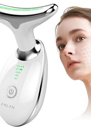Anlan es-081 — масажер для обличчя та шиї, led фототерапія, ems, антивіковий косметологічний прилад
