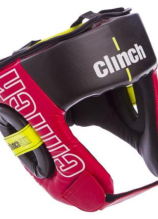 Шлем боксерский открытый pu clinch s-xl красный c142-3 m