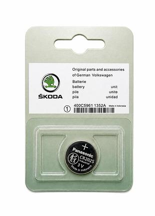 Батарейка skoda cr2025 3v panasonic оригинальная для ключа авто брелока смарт-ключа пульта oem 400c5961 1352a