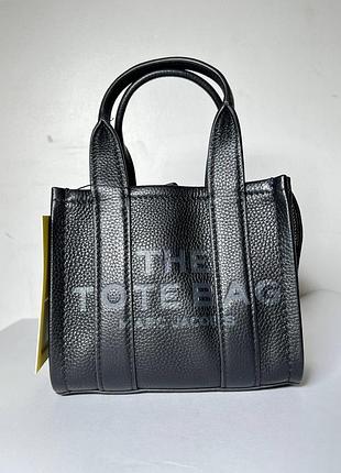 Шкіряна сумка marc jacobs the leather micro tote чорна