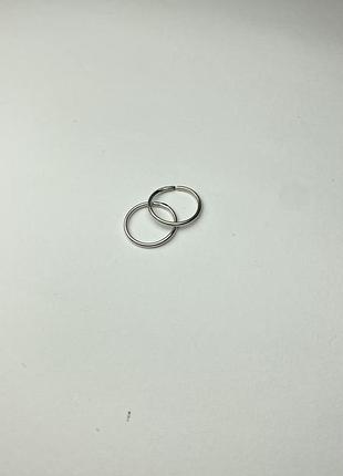 Сережки серебрянные кольца родированные 1.5 см.