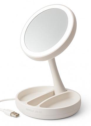 Дзеркало з контурним підсвічуванням my fold away mirror, дзеркало з підсвічуванням lamp vm-83